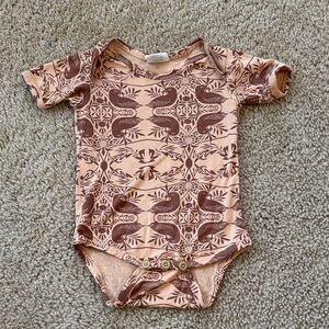 Kate Quinn The woods orange short sleeve beechwood modal bodysuit bird nouveau